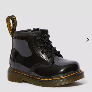 Dr. Martens Black Patent Leather Boots with Air-Cushioned Sole